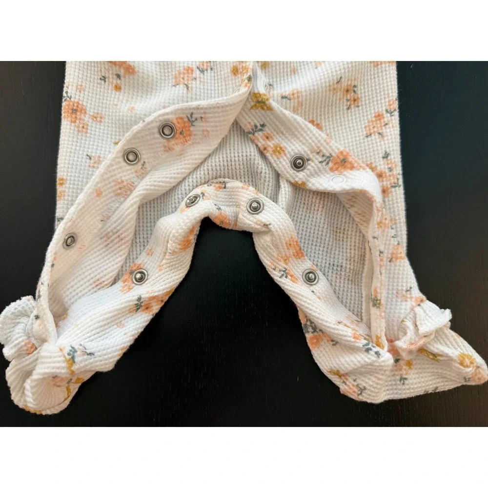 Carter's Baby Thermal Waffle-Knit Sleeper Newborn (0 Months) Floral One-Piece